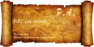 Pápa Arnó névjegykártya